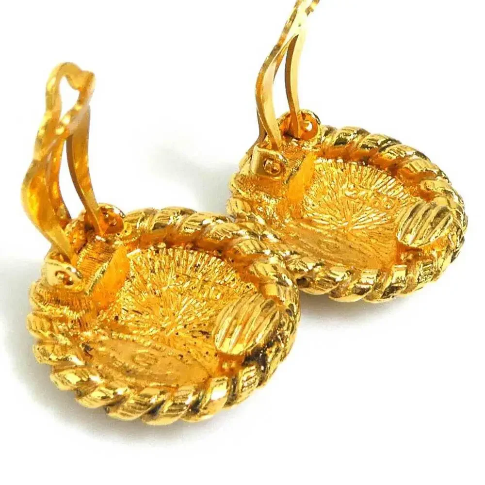 Chanel Cc Logo Clip-On Earrings Gold- #256843C56B